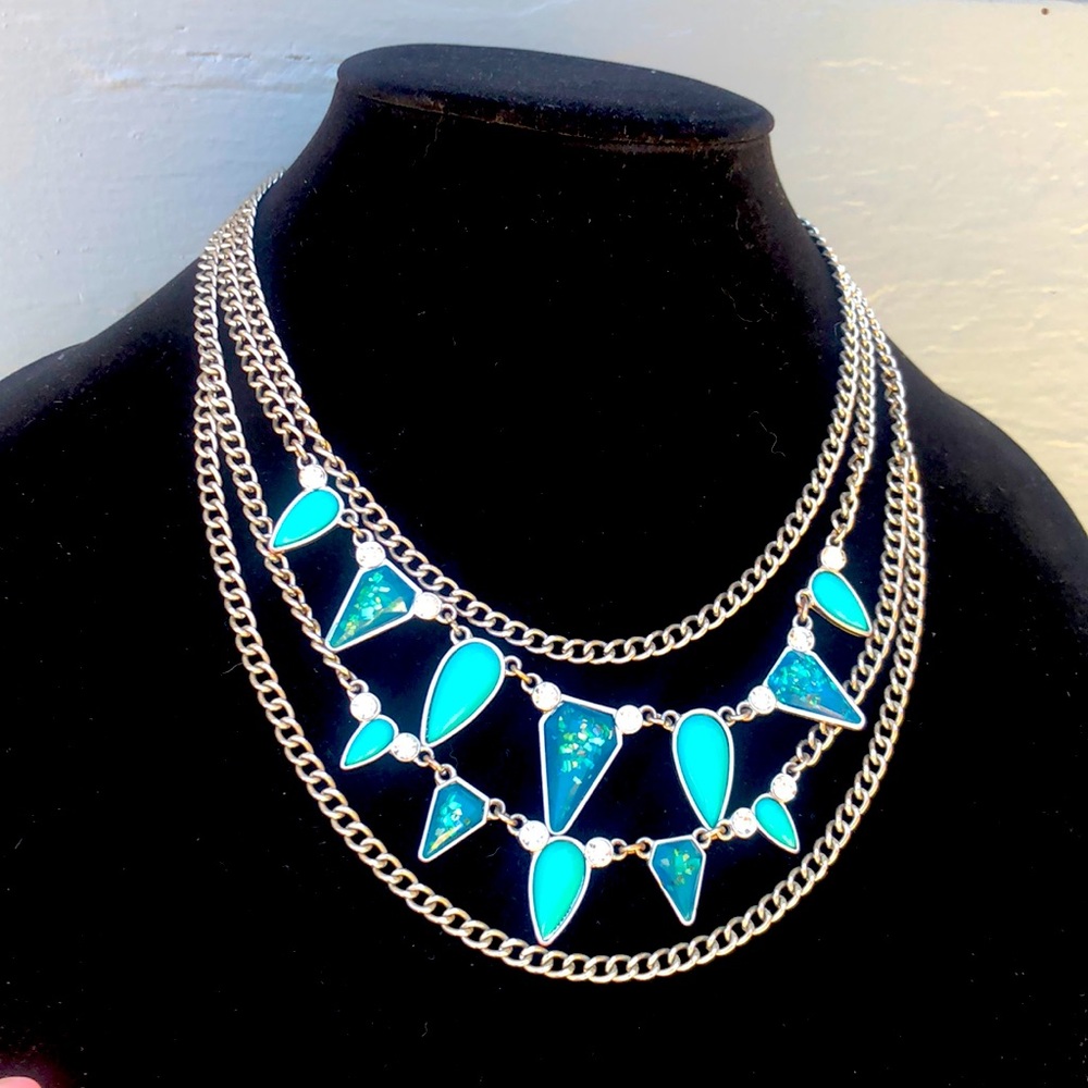 Silver chain turquoise Nichole necklace